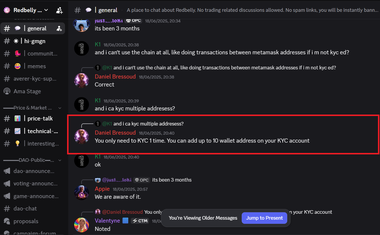 Daniel Bressoud, Redbelly moderator · view on Discord ↗